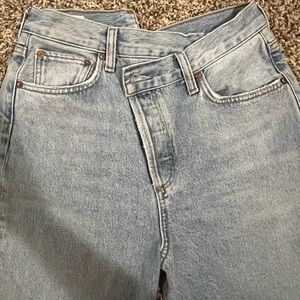 Agolde criss cross straight denim jeans size 25. New without tags. Never worn.